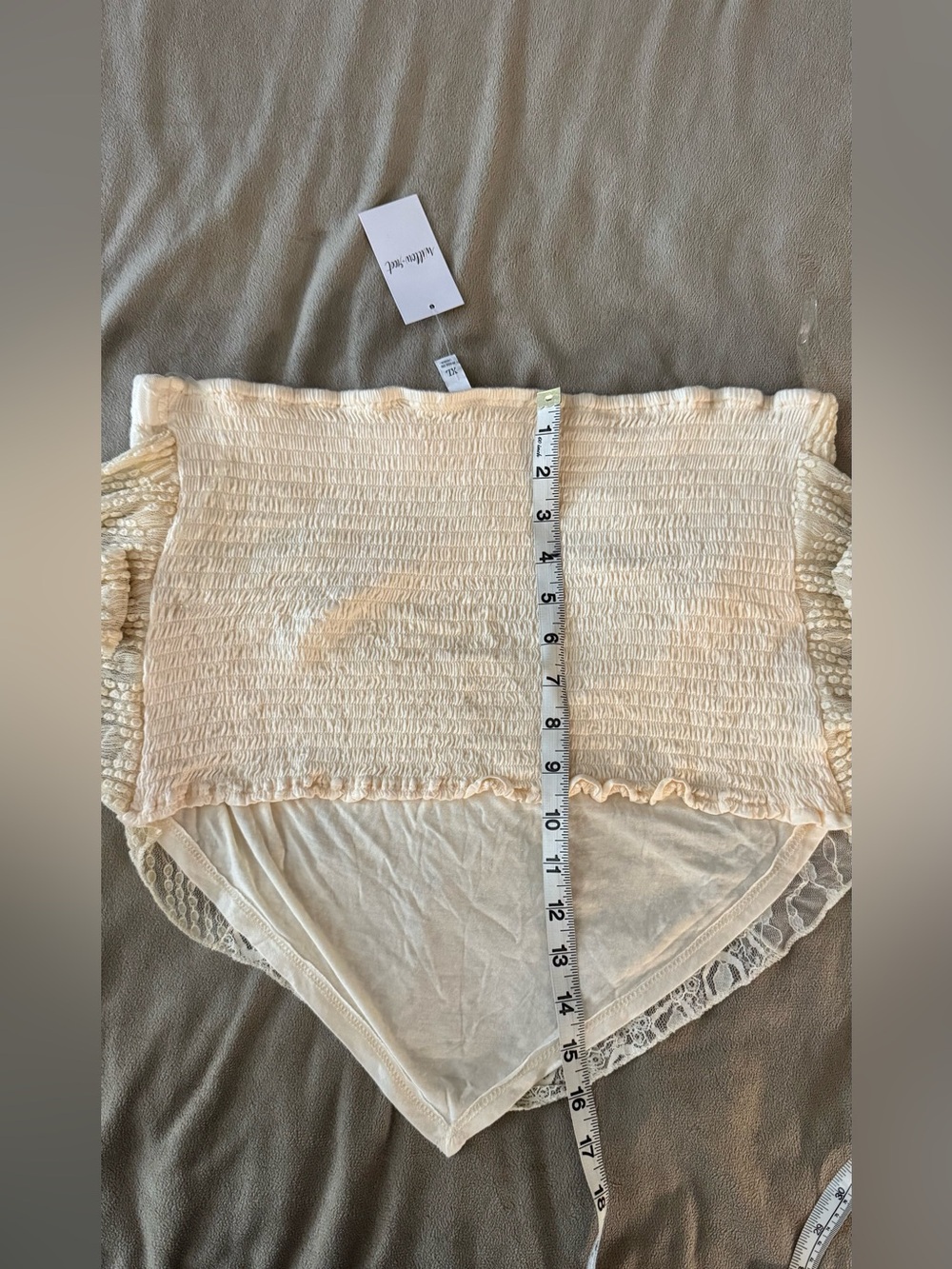Willow&Root Lace Overlay Hanky Tube Top XL - Picture 8 of 9